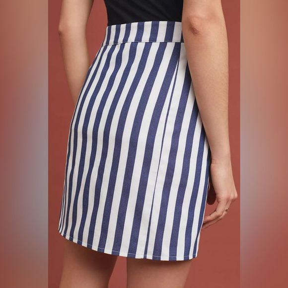 NWT Anthropologie Isla Maude Nautical Striped Mini Skirt Sz L - Picture 3 of 4